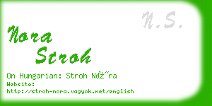 nora stroh business card